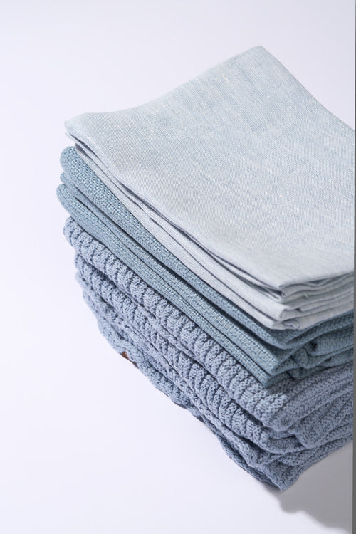 HUMDAKIN Beach Tea Towel Organic textiles 035 Ocean