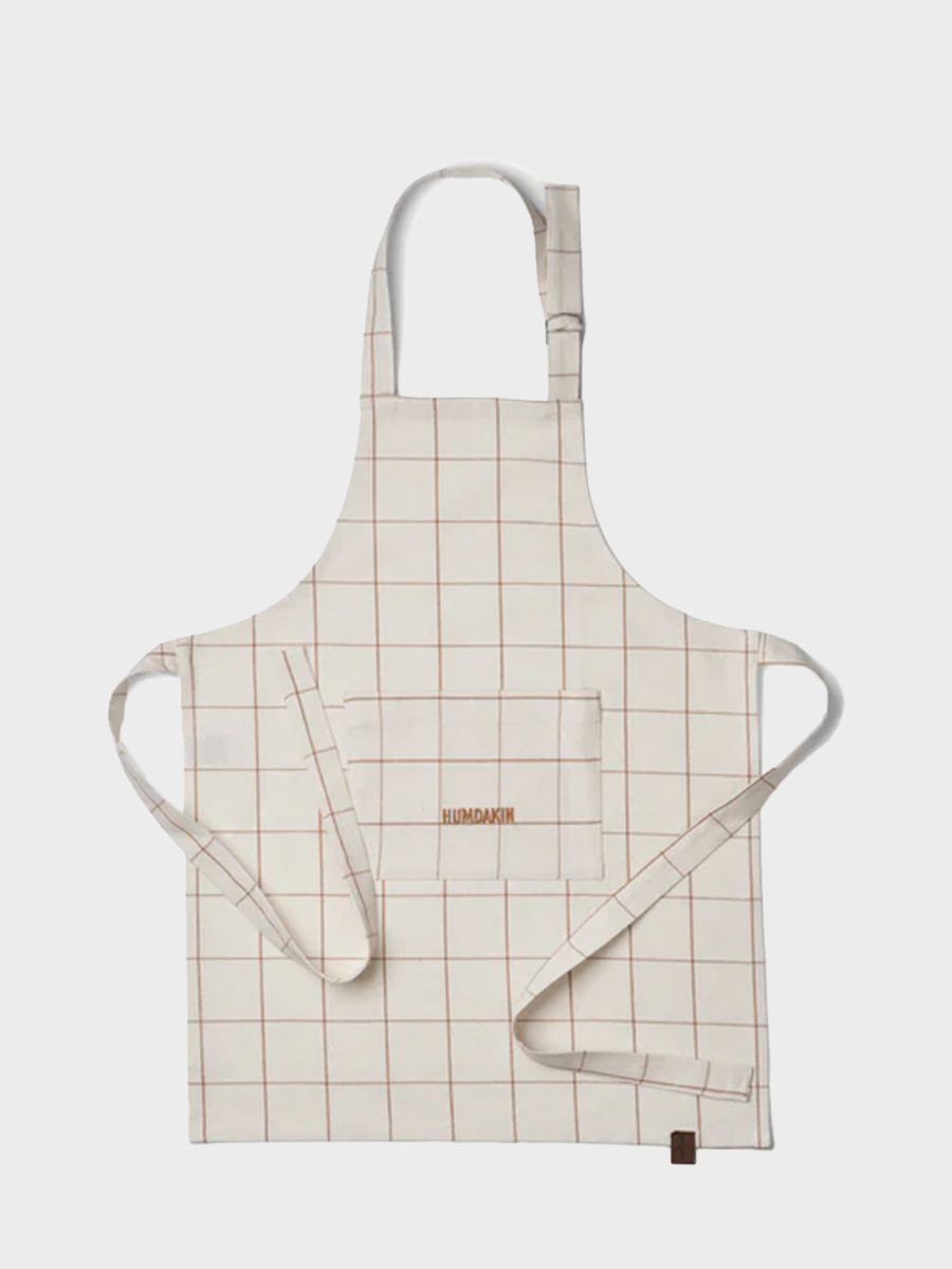 HUMDAKIN Check Apron Organic textiles 101 Brown Sugar