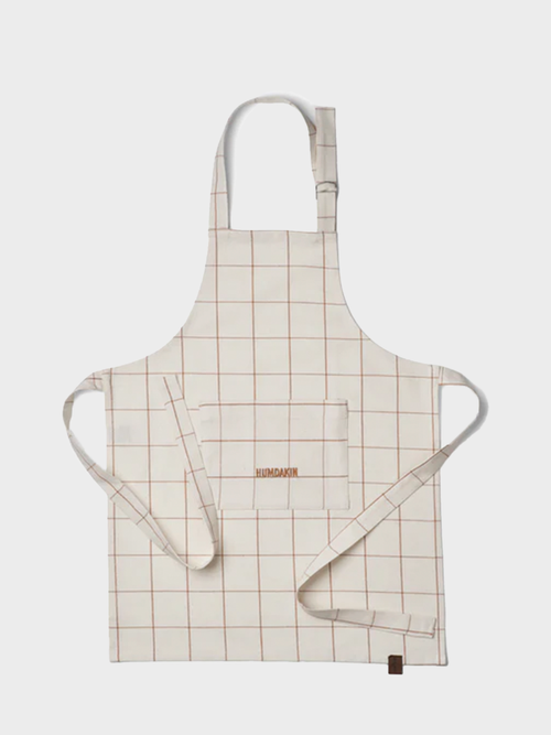 HUMDAKIN Check Apron Organic textiles 101 Brown Sugar