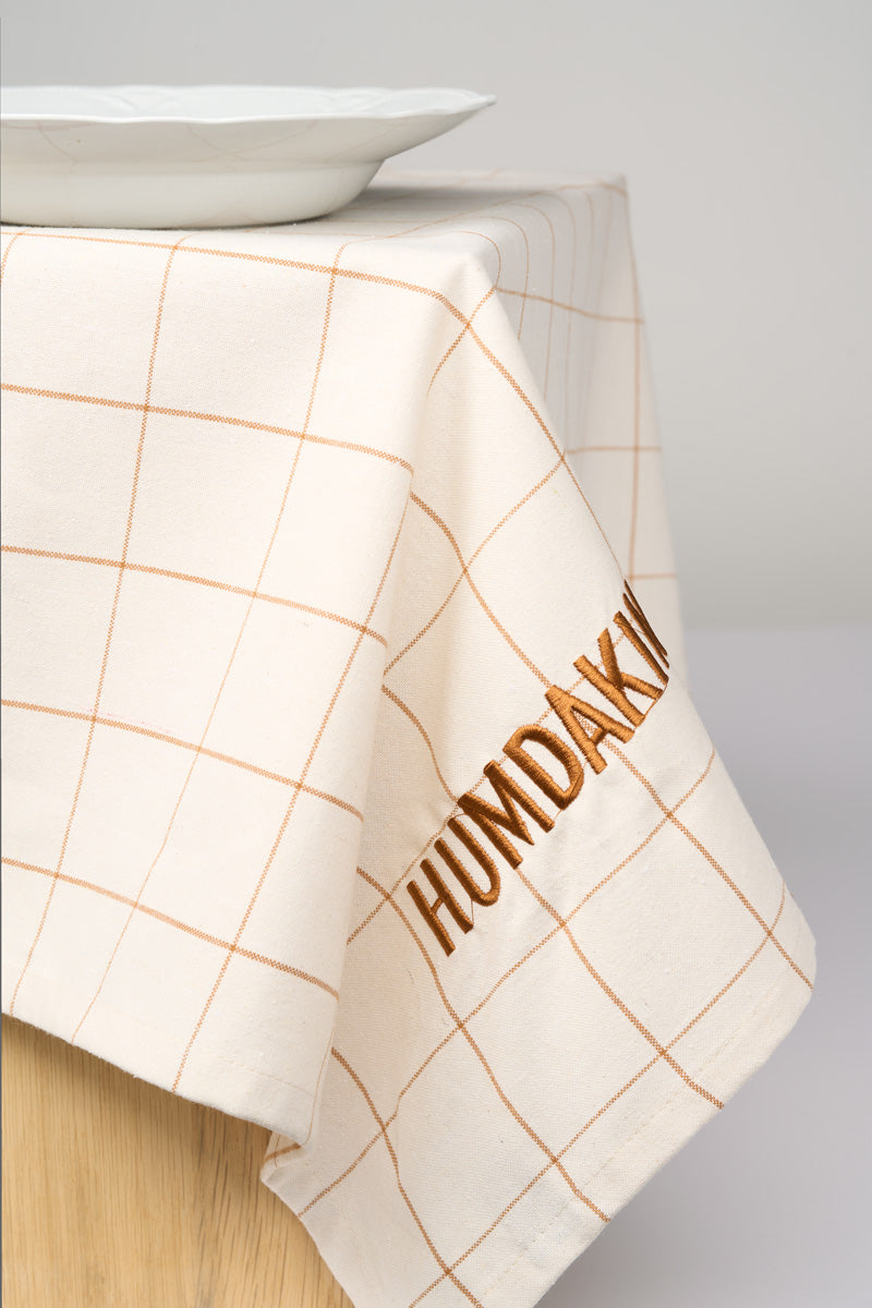 HUMDAKIN Check Tablecloth Organic textiles 101 Brown Sugar