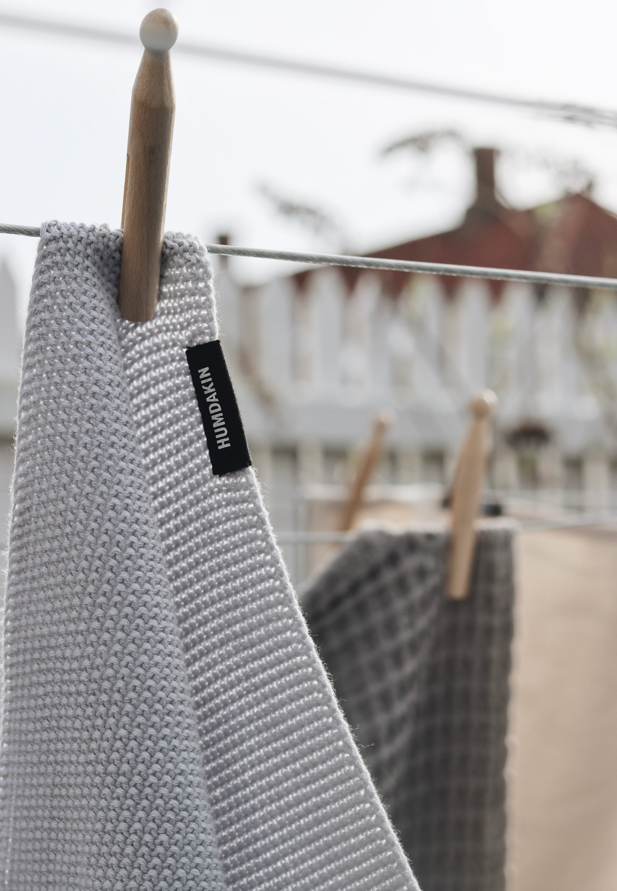 HUMDAKIN Knitted Kitchen Towel Organic textiles 215 Blue Glass