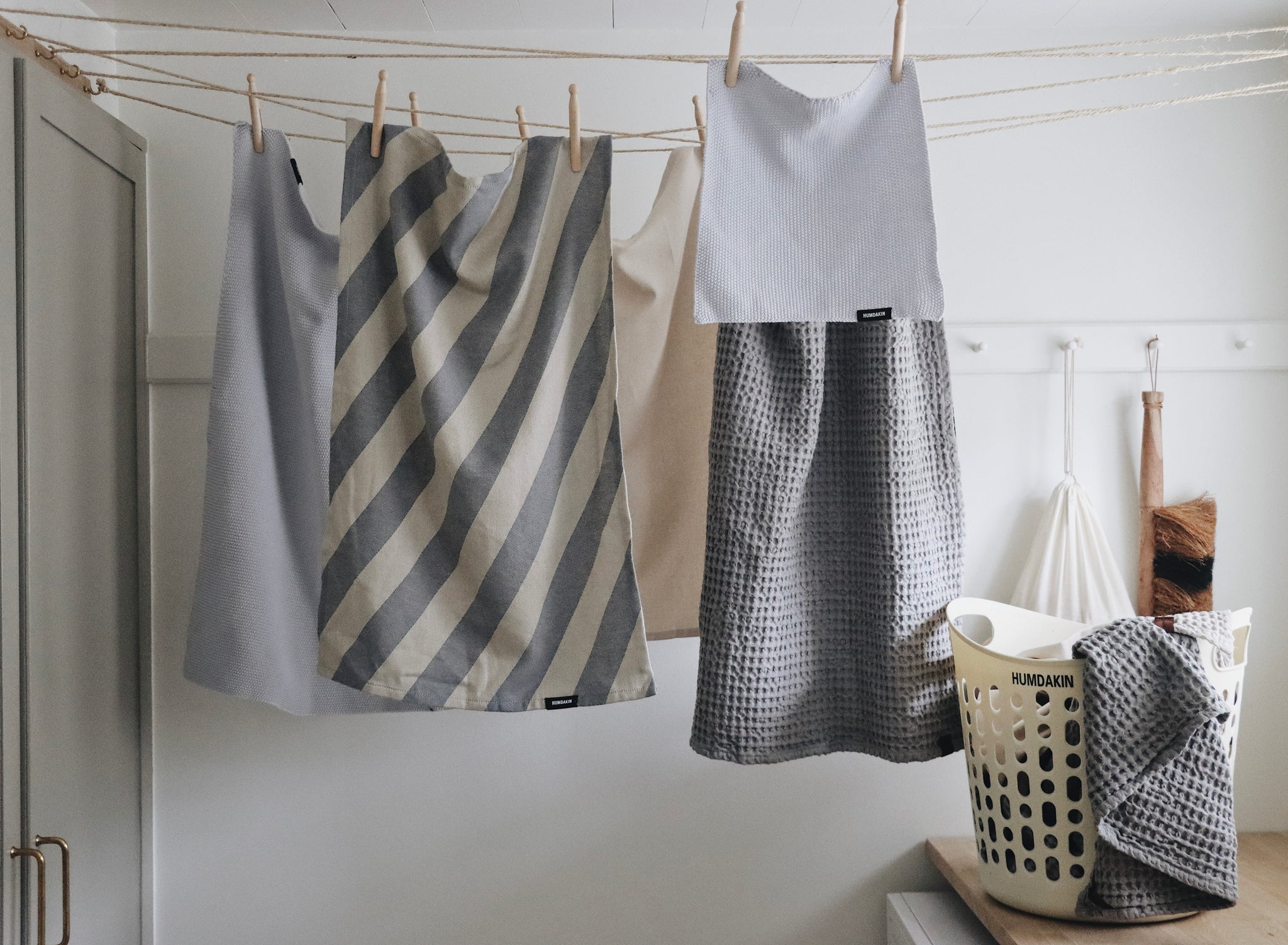 HUMDAKIN Knitted Kitchen Towel Organic textiles 215 Blue Glass