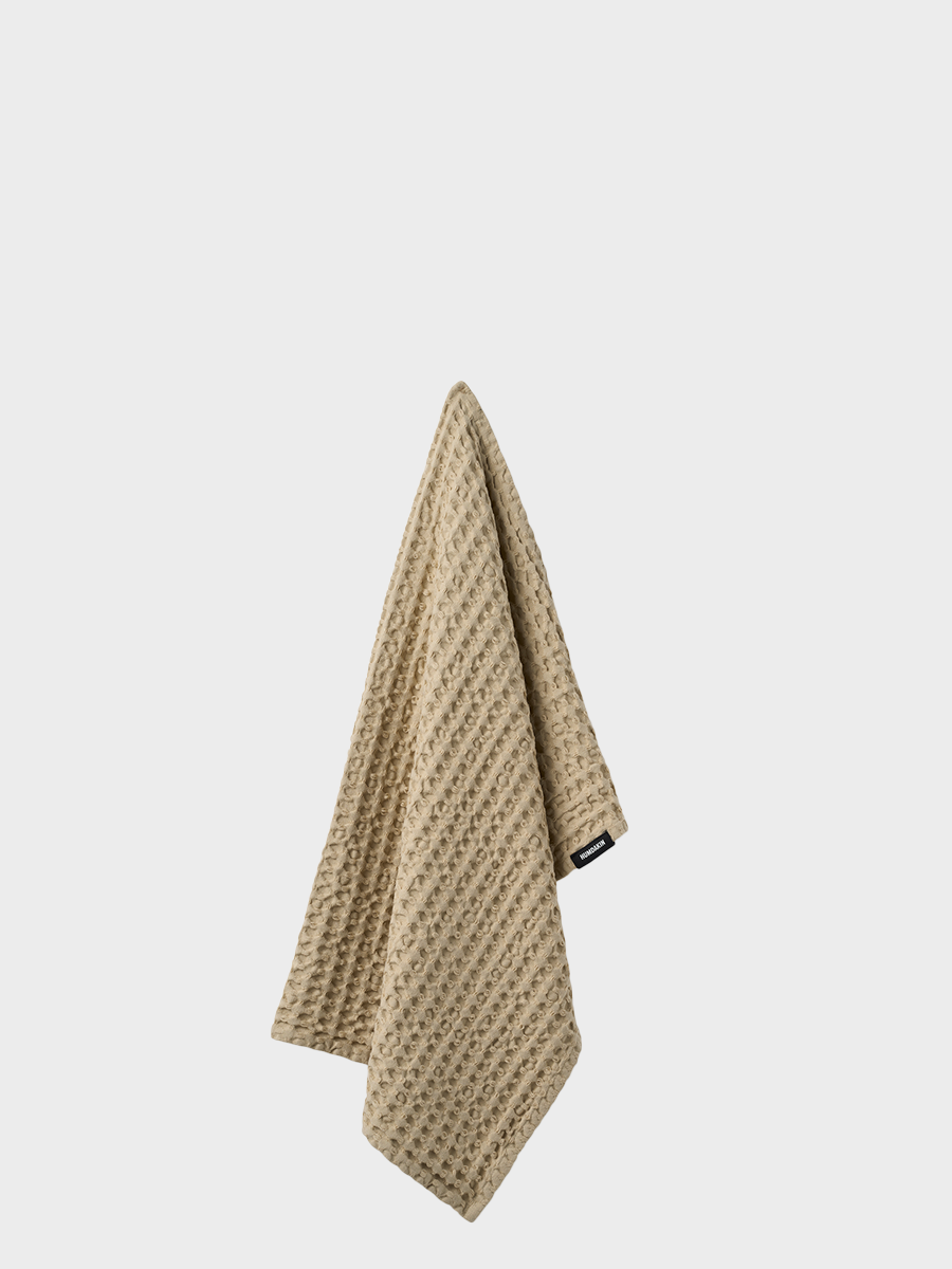 HUMDAKIN Waffle Bath Towel Organic Textiles 01 Light Stone