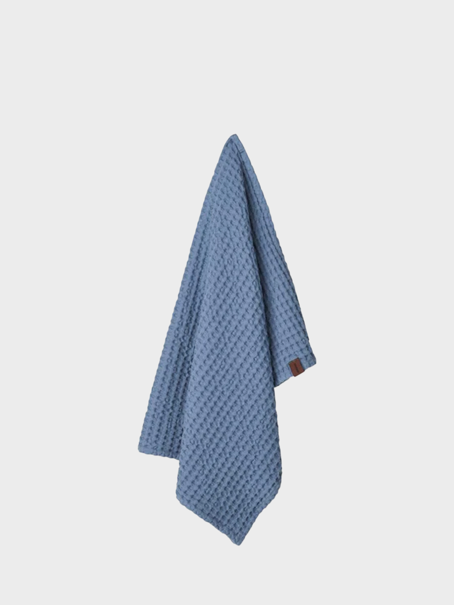 HUMDAKIN Waffle Bath Towel Organic Textiles 035 Ocean