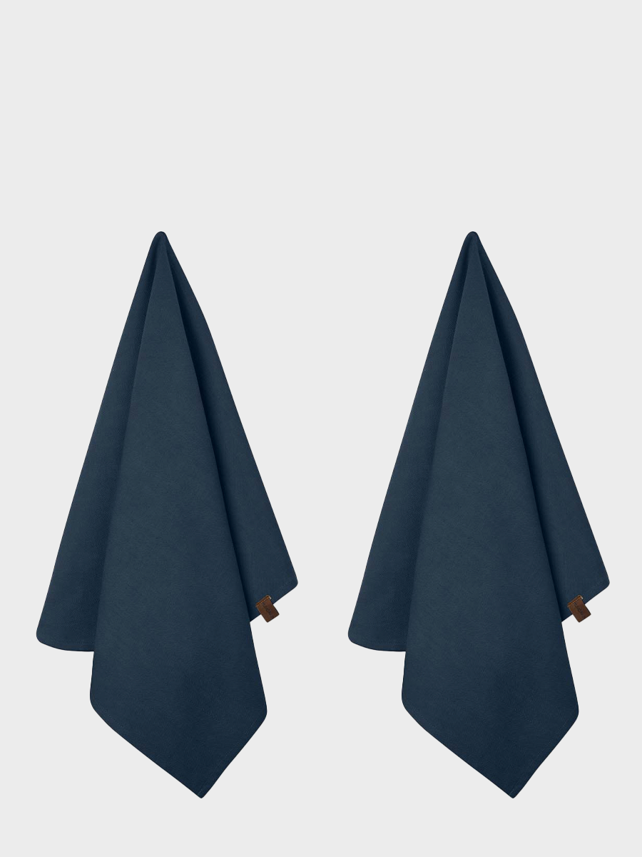 HUMDAKIN Organic Theedoek - 2 pak Organic textiel 037 Zee Blauw