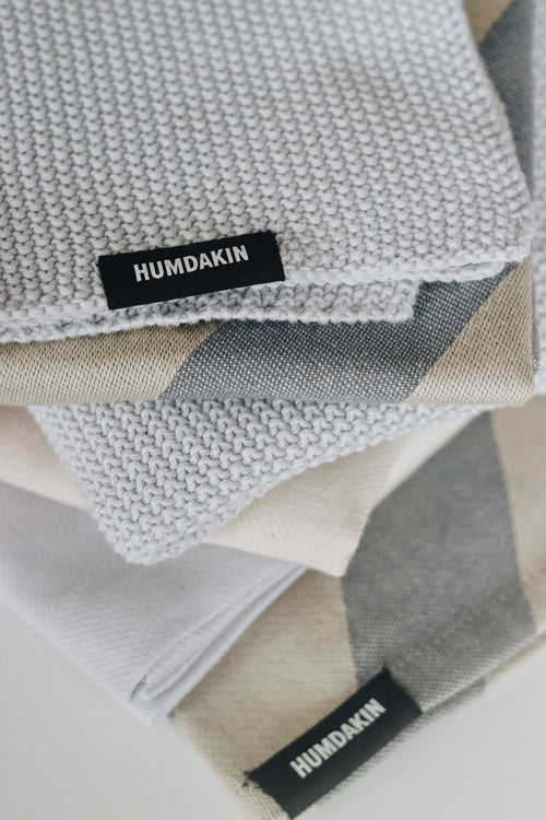 HUMDAKIN Knitted Kitchen Towel Organic textiles 215 Blue Glass