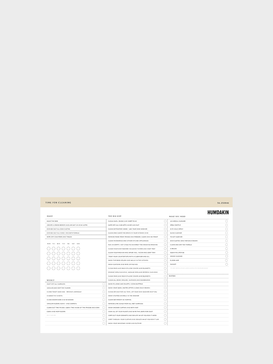 HUMDAKIN Monthly planner POS material 00 Neutral/No color