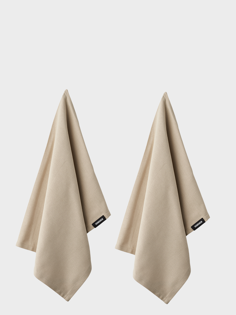 Organic Tea Towel 2 pack Light Stone