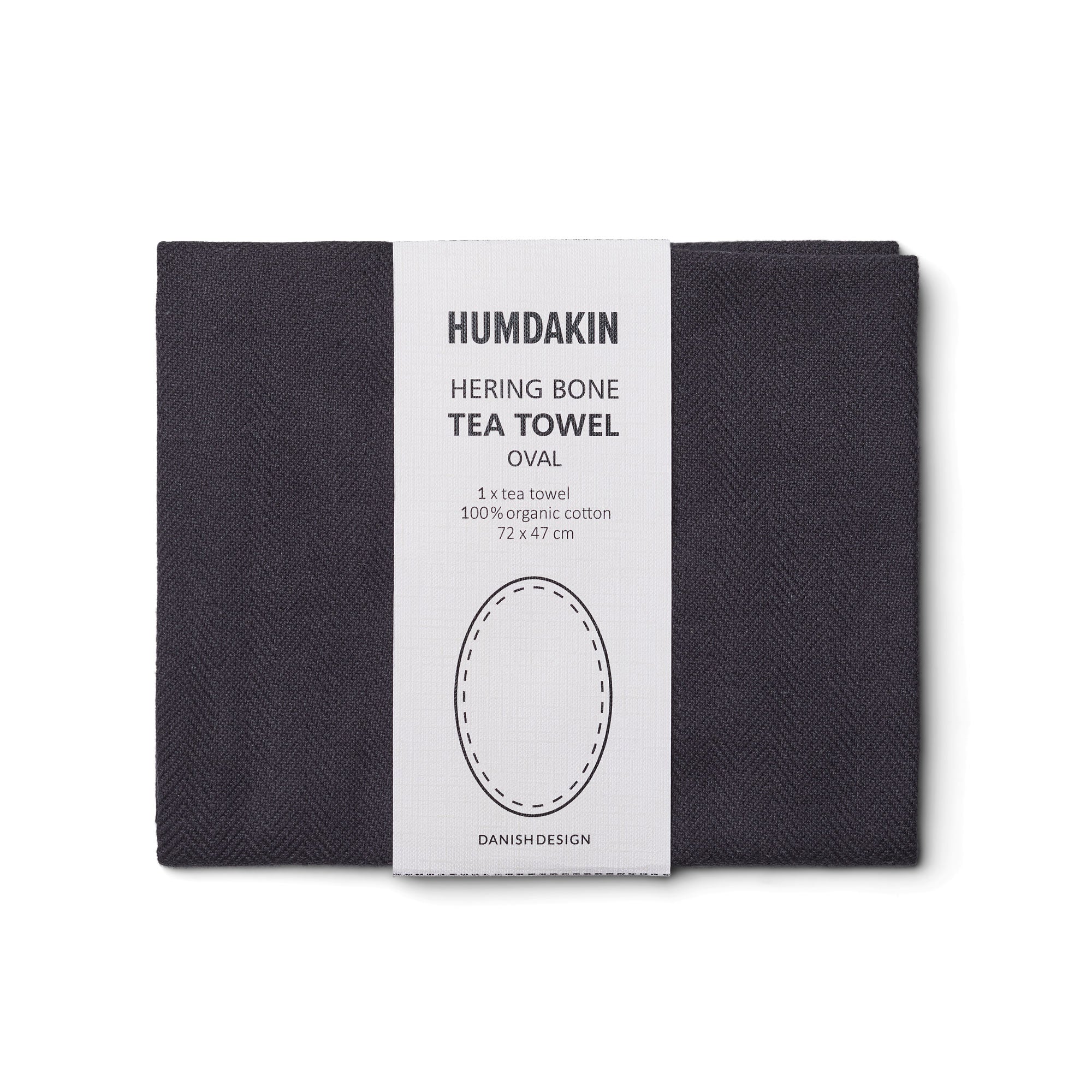 HUMDAKIN Oval Tea Towel - 1 pcs Organic textiles 020 Coal