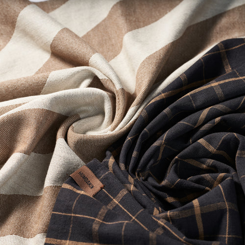 HUMDAKIN Recycled Cotton Tea Towel - 2 pack Organic Textiles 204 Brown Plaid