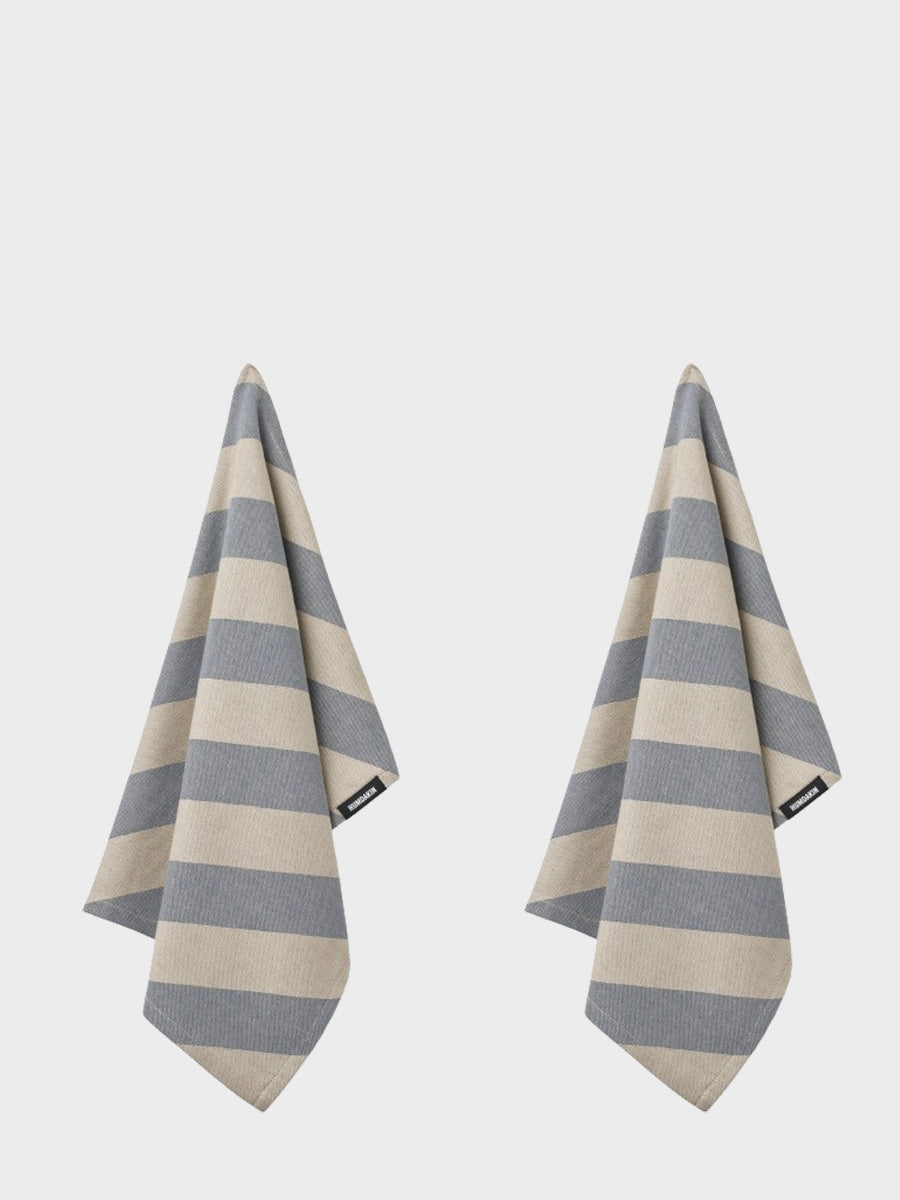HUMDAKIN Recycled Cotton Tea Towel - 2 pack Organic Textiles 225 Blue Candy