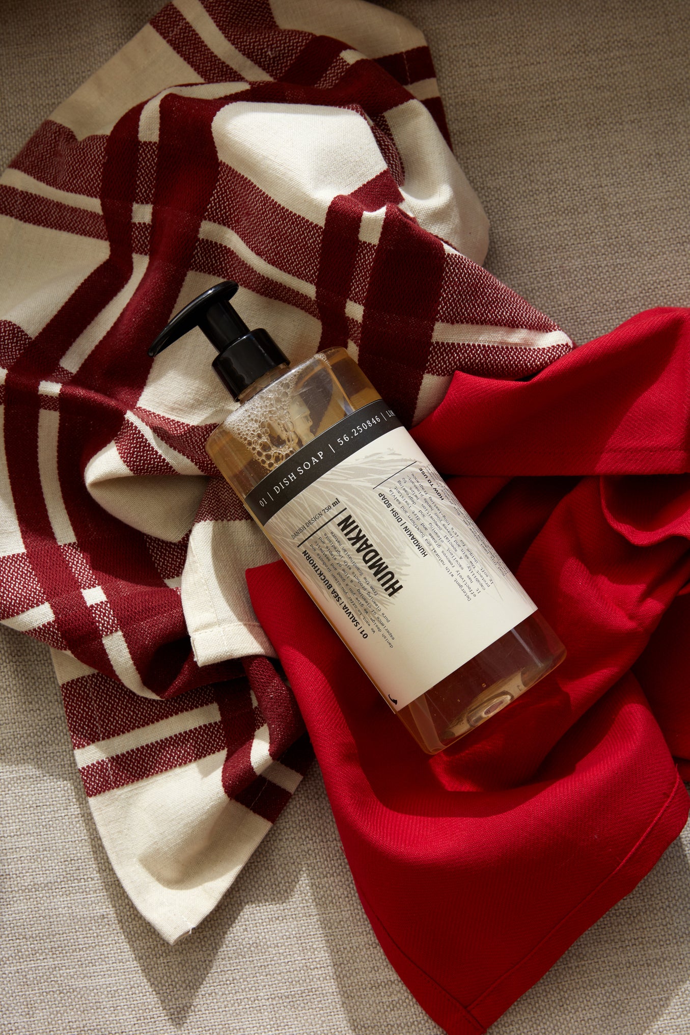 HUMDAKIN Tea Towel - Red Check Organic textiles 00 Neutral/No color