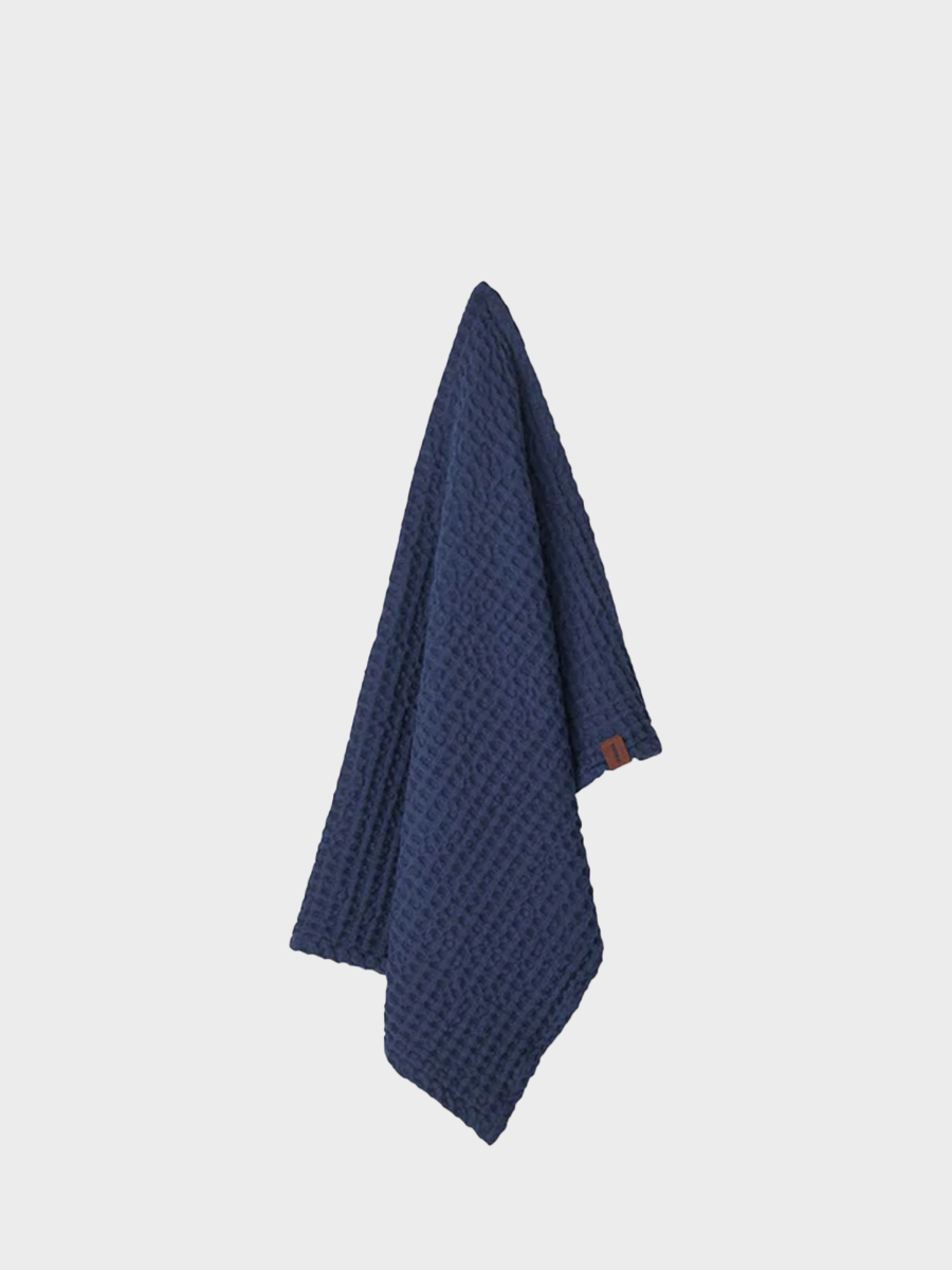 HUMDAKIN Waffle Hand Towel Organic textiles 037 Sea Blue