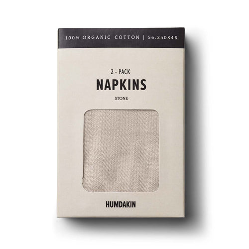 HUMDAKIN Napkins - 2 pack Organic textiles 01 Light Stone