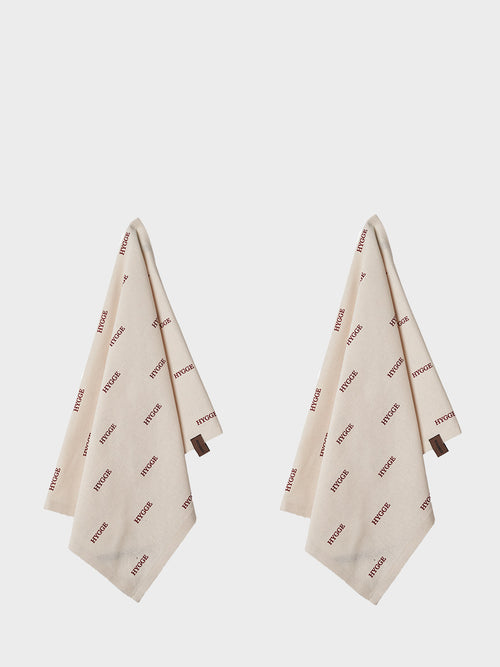 HUMDAKIN Hygge Theedoek - 2 pak Biologisch textiel 029 Schelp