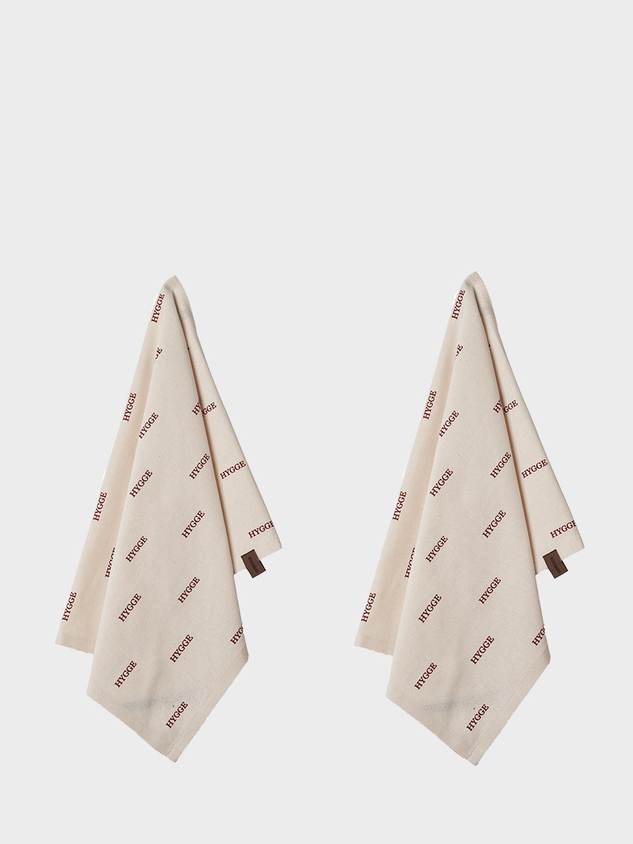 HUMDAKIN Hygge Theedoek - 2 pak Biologisch textiel 029 Schelp
