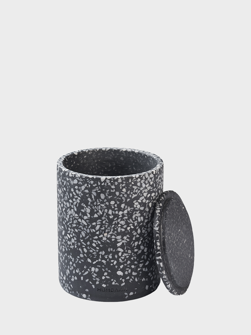 HUMDAKIN Lucca - Terrazzo vaas met deksel Terrazzo 115 Zwart