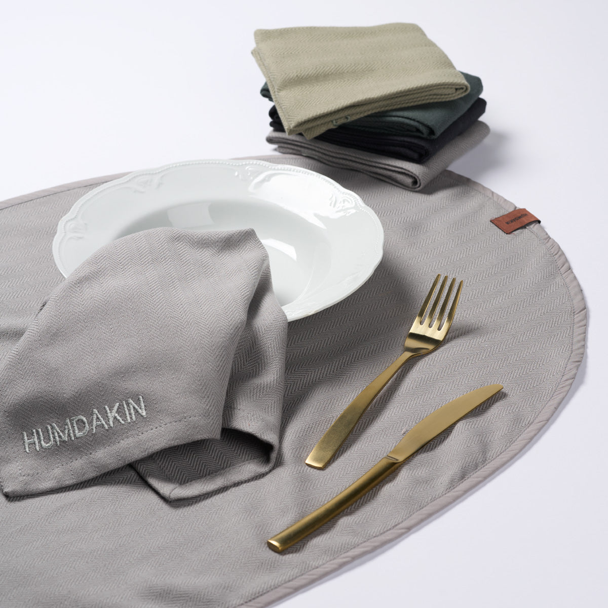 HUMDAKIN Servetten - 2 pak Biologisch textiel 019 Steen