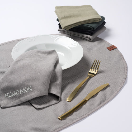 HUMDAKIN Servetten - 2 pak Biologisch textiel 019 Steen