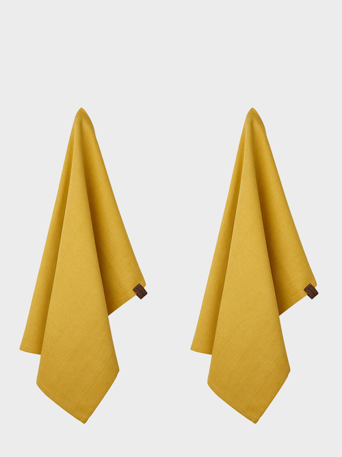 HUMDAKIN Organic Theedoek - 2 pak Organic textiel 08 Yellow Fall