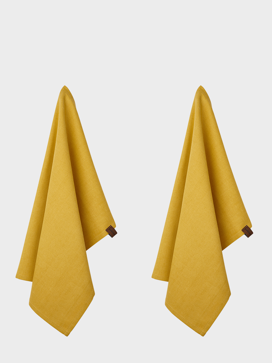 HUMDAKIN Organic Theedoek - 2 pak Organic textiel 08 Yellow Fall