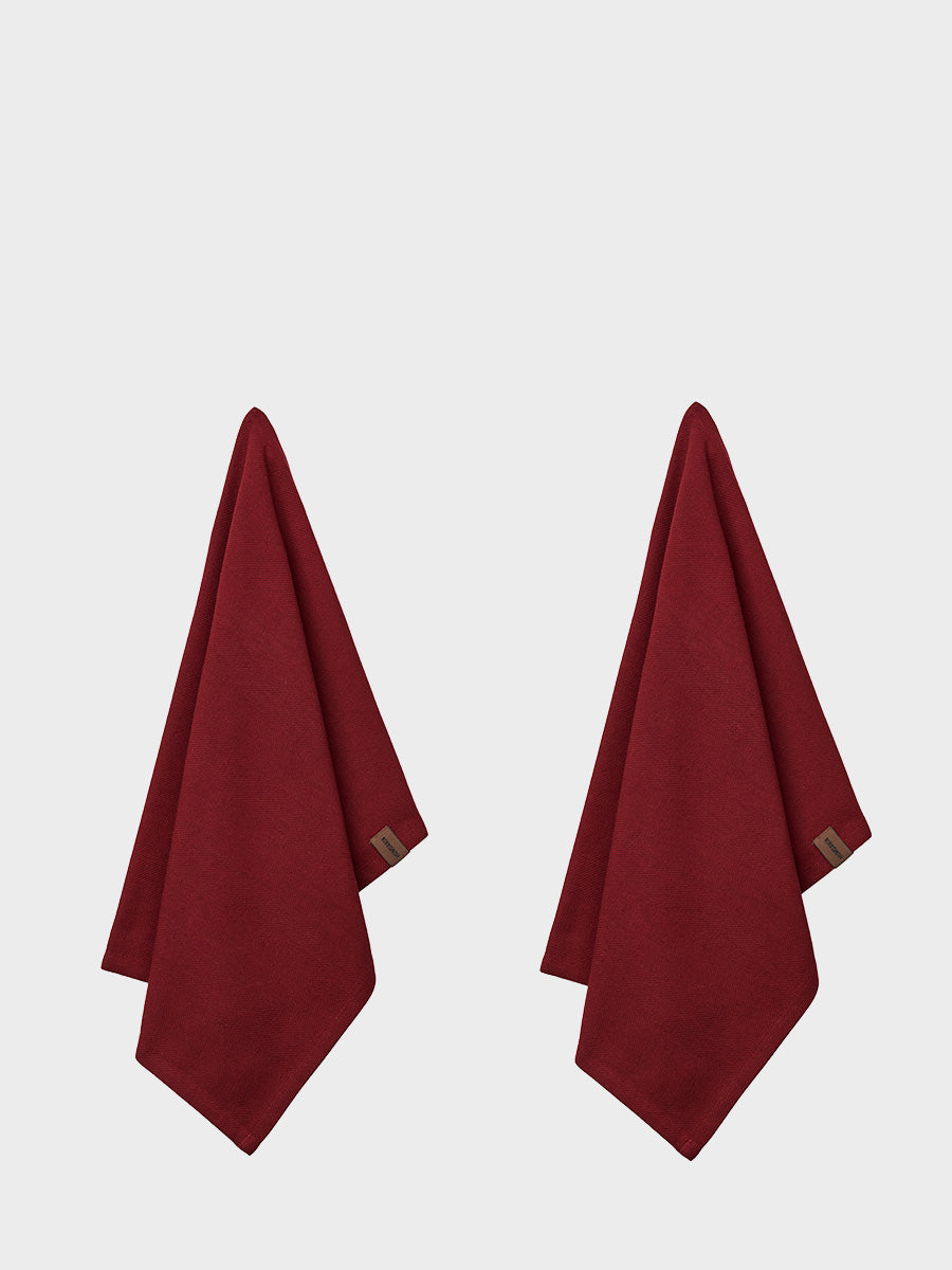 HUMDAKIN Organic Theedoek - 2 pak Organic textiel 212 Maroon