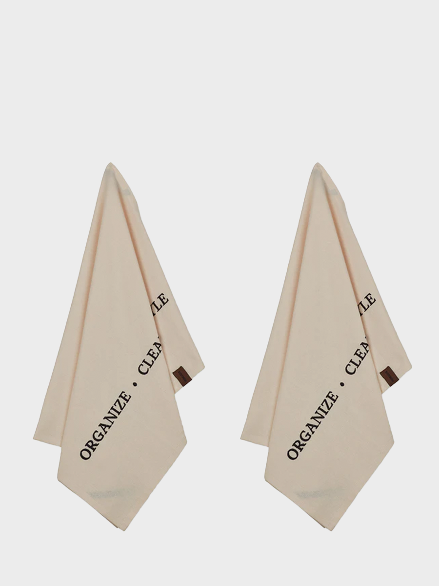 HUMDAKIN Organize, Clean, Style - Biologische theedoek - 2 pak Biologisch textiel 029 Shell