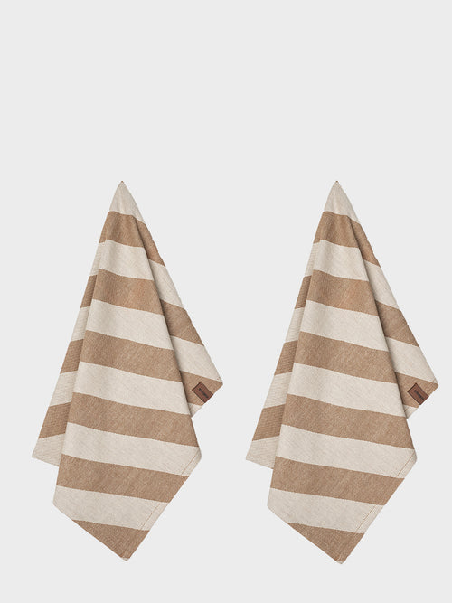 HUMDAKIN Gerecycled Katoenen Theedoek - 2 pak Biologisch textiel 205 Beige Candy